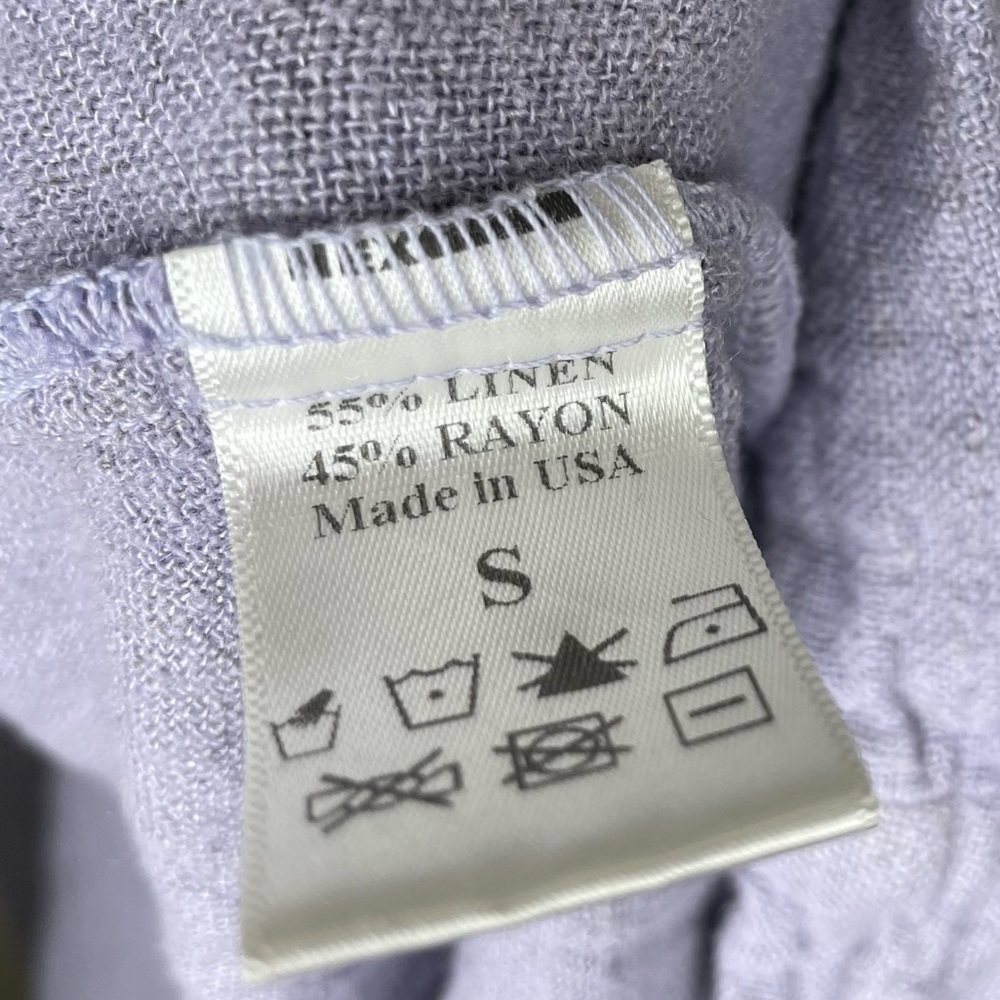 Black Crane Lavender Linen Blend Pleated Cocoon Midi Dress - Small - Picture 12 of 12